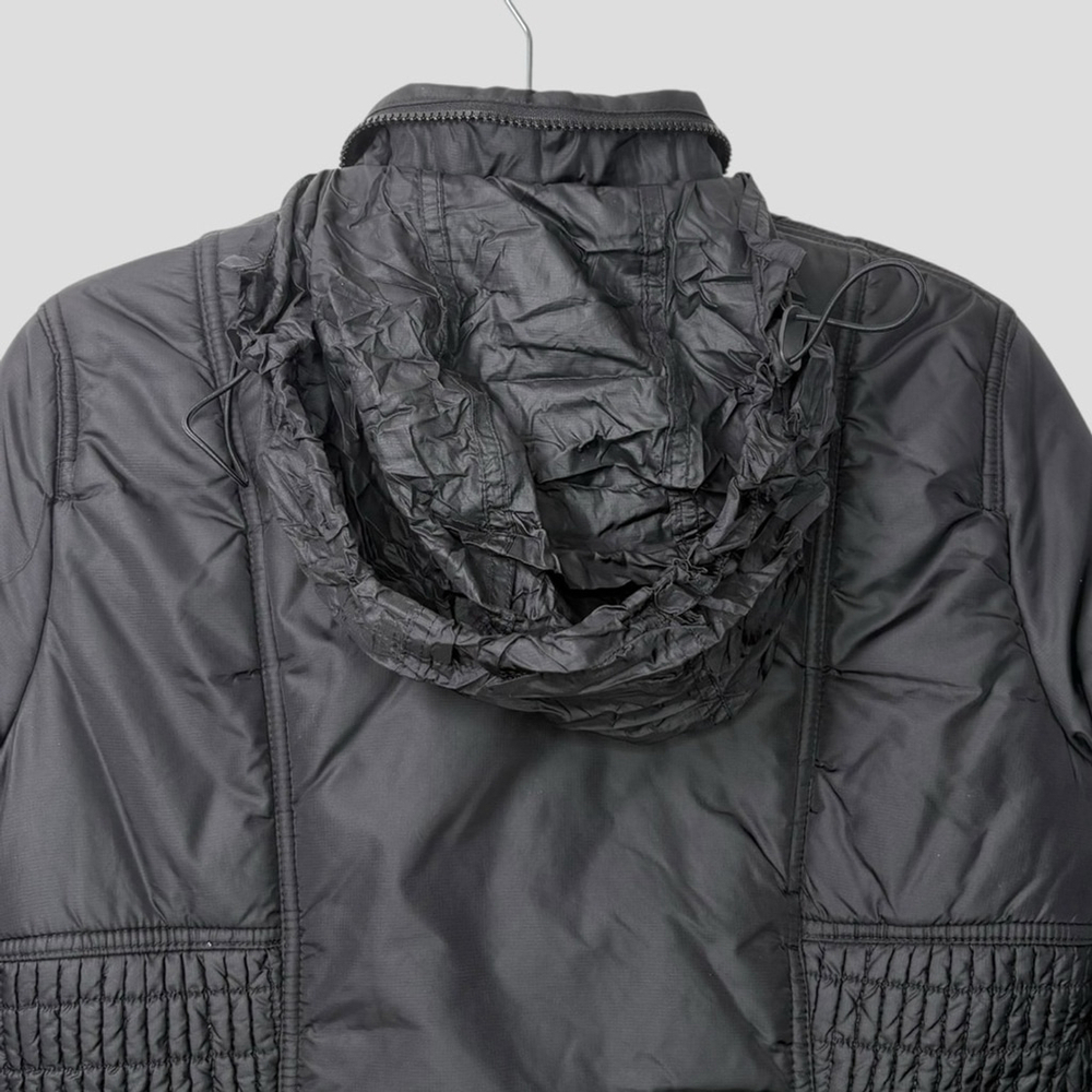 Tommy Hilfiger Black Nylon Puffer Jacket Women's M Zip Front Y2K Modular Basic - Picture 9 of 15
